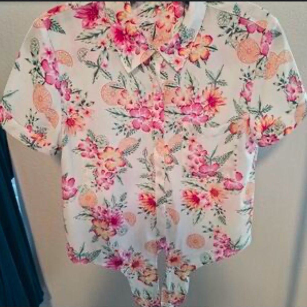 💜💎Floral Button-Up Shirt - Picture 9 of 13